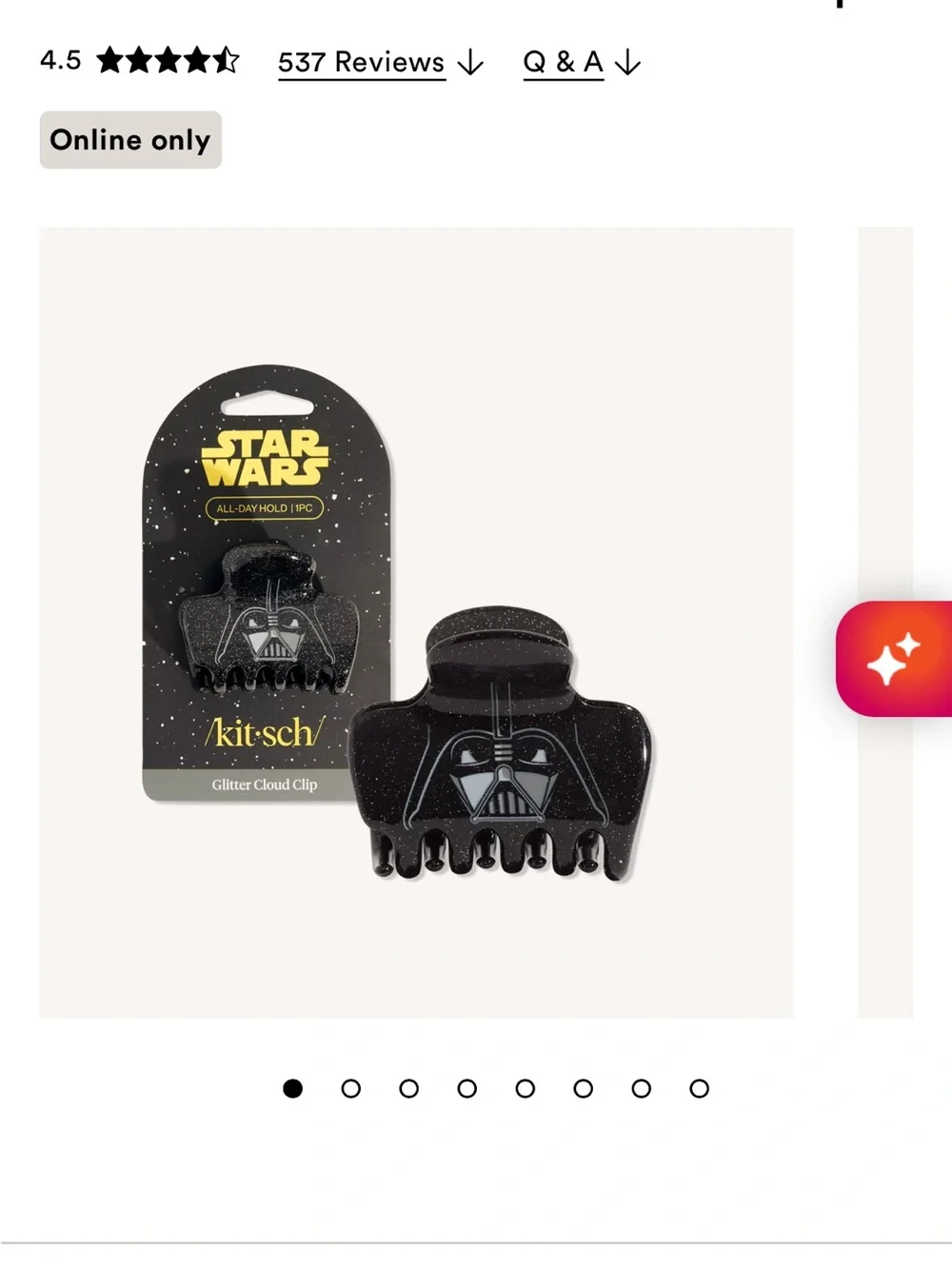 Kitsch Black Darth Vader Hair Clip - Star Wars Inspired